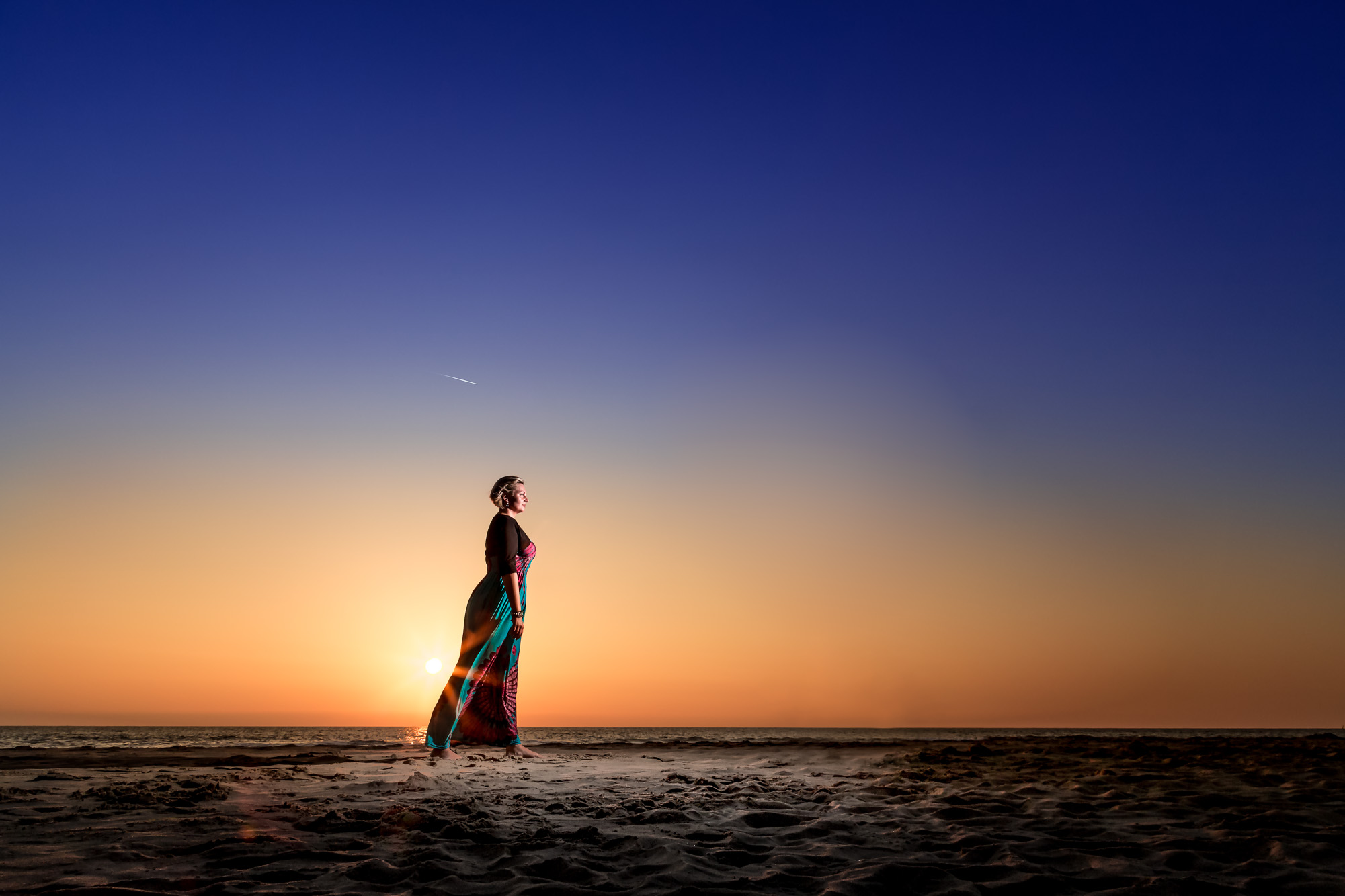 Panoramisch portret in warm avondlicht